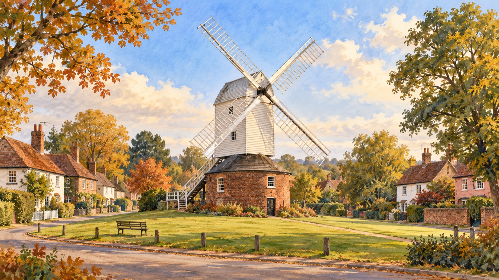 Artist's impression of Bocking Windmill near Braintree, Essex